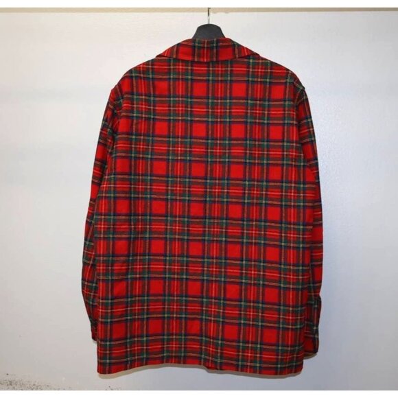 Vintage Pendleton Virgin Wool Plaid Blazer Jacket Men's Large Red Blue Green - Picture 11 of 11